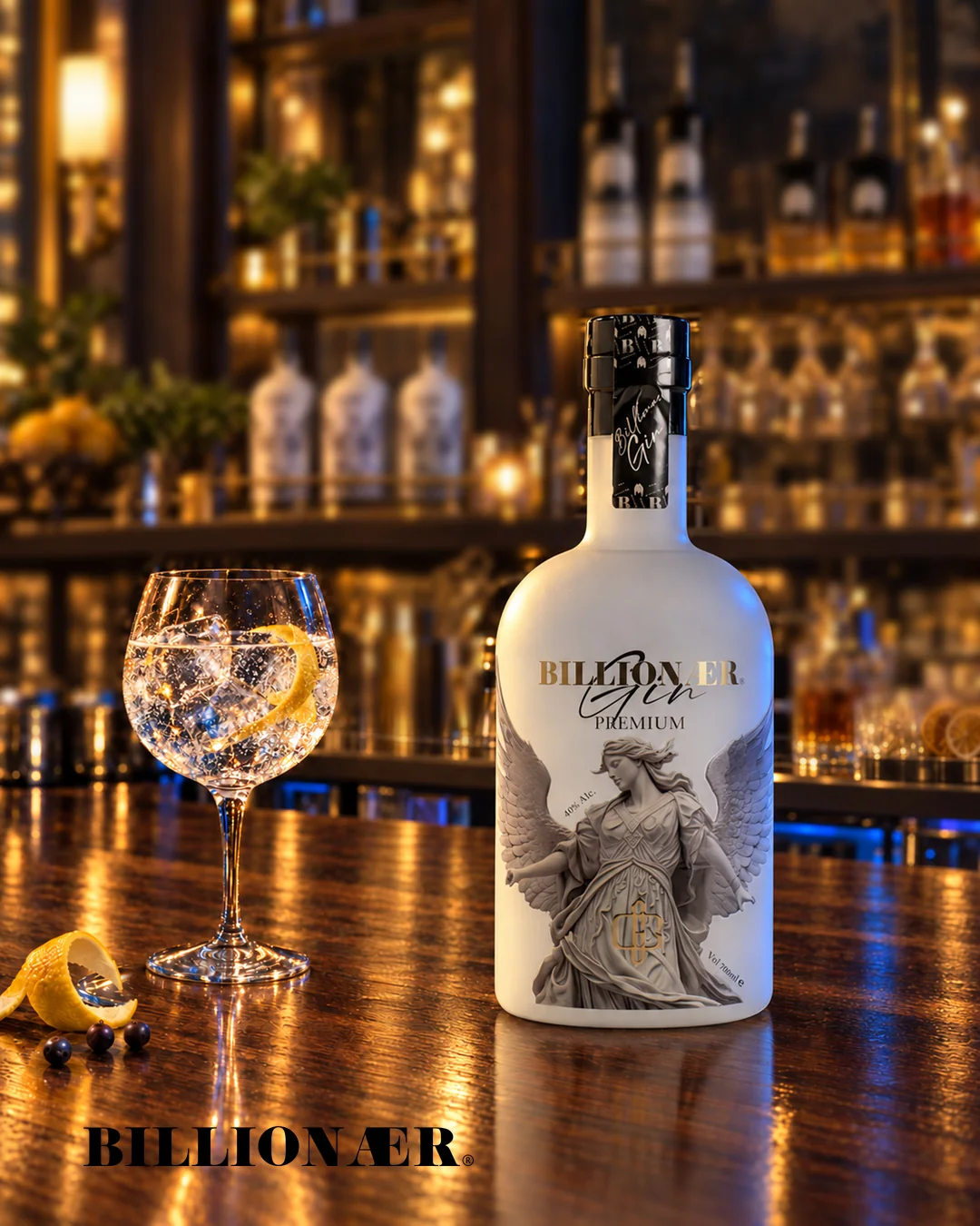 BILLIONAER Gin campaign artwork — Bar