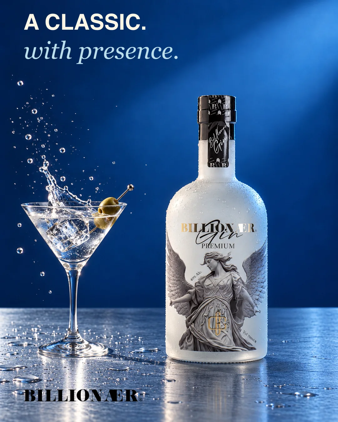 BILLIONAER Gin campaign artwork — Martini