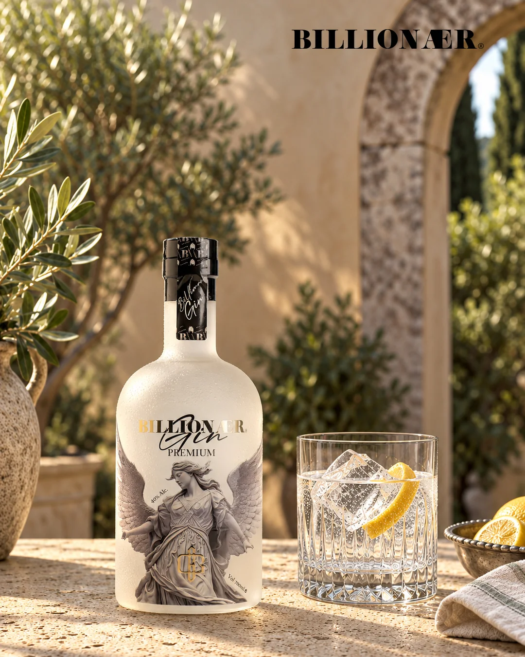 BILLIONAER Gin campaign artwork — Terrace
