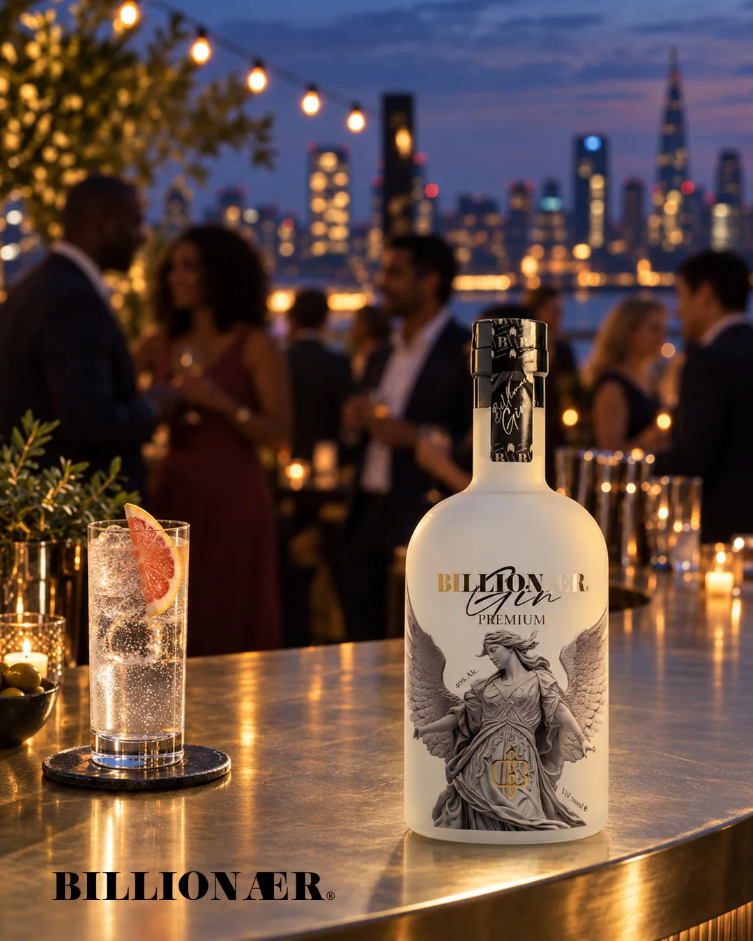 BILLIONAER Gin campaign artwork — Rooftop