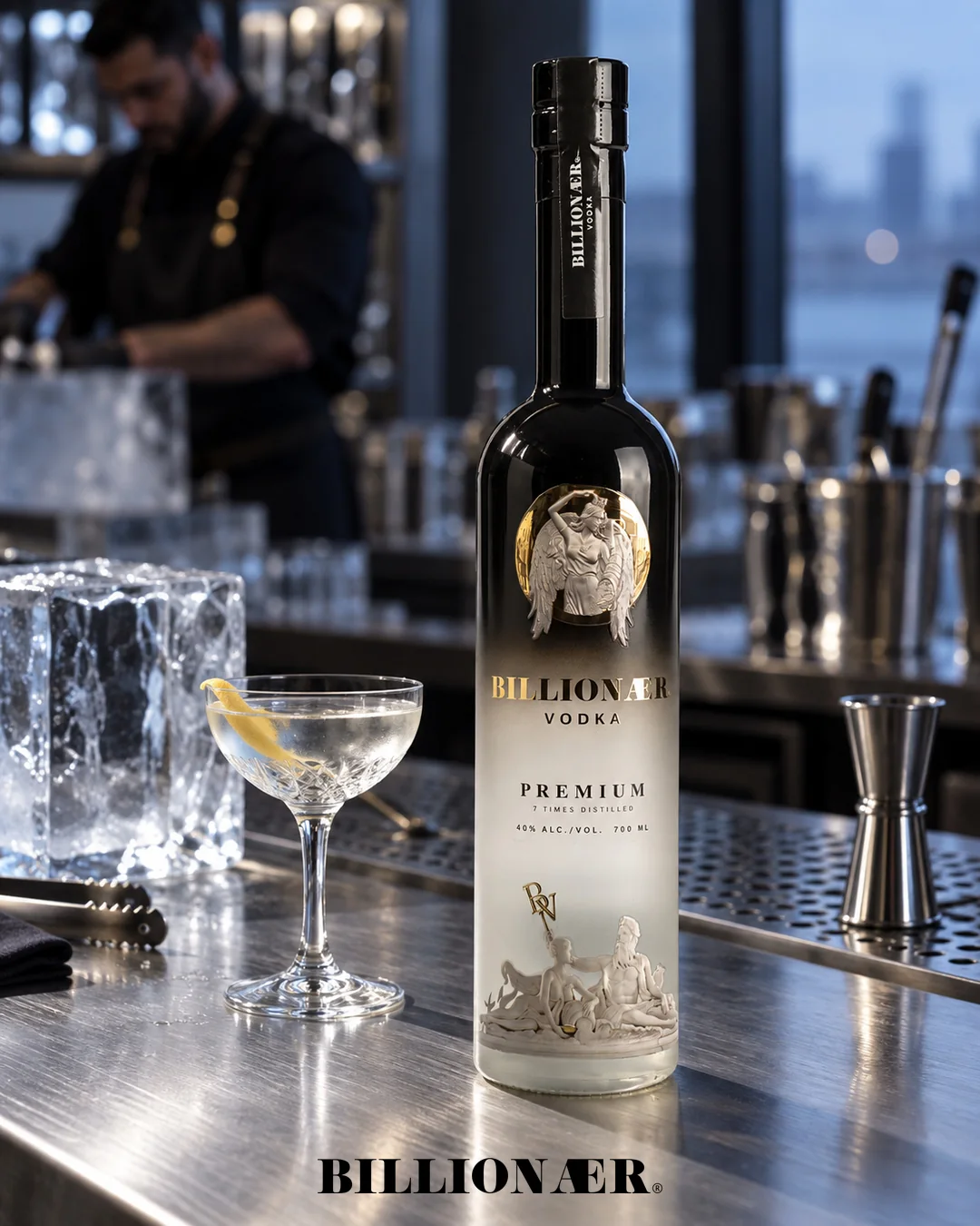 BILLIONAER Vodka campaign artwork — Ice Atelier