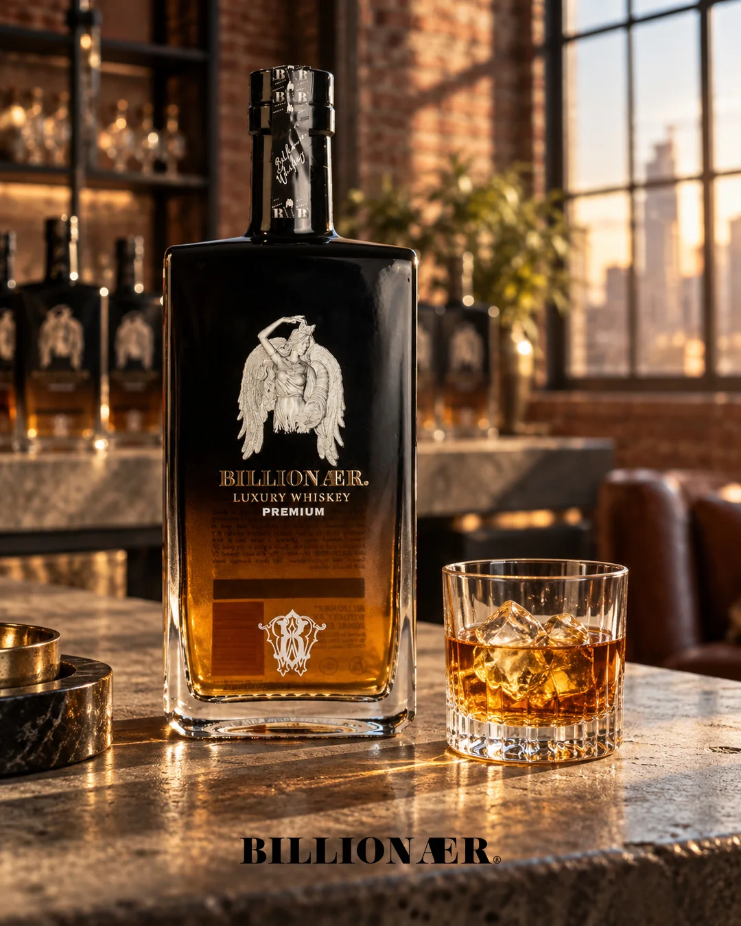 BILLIONAER Whiskey campaign artwork — Brick Loft