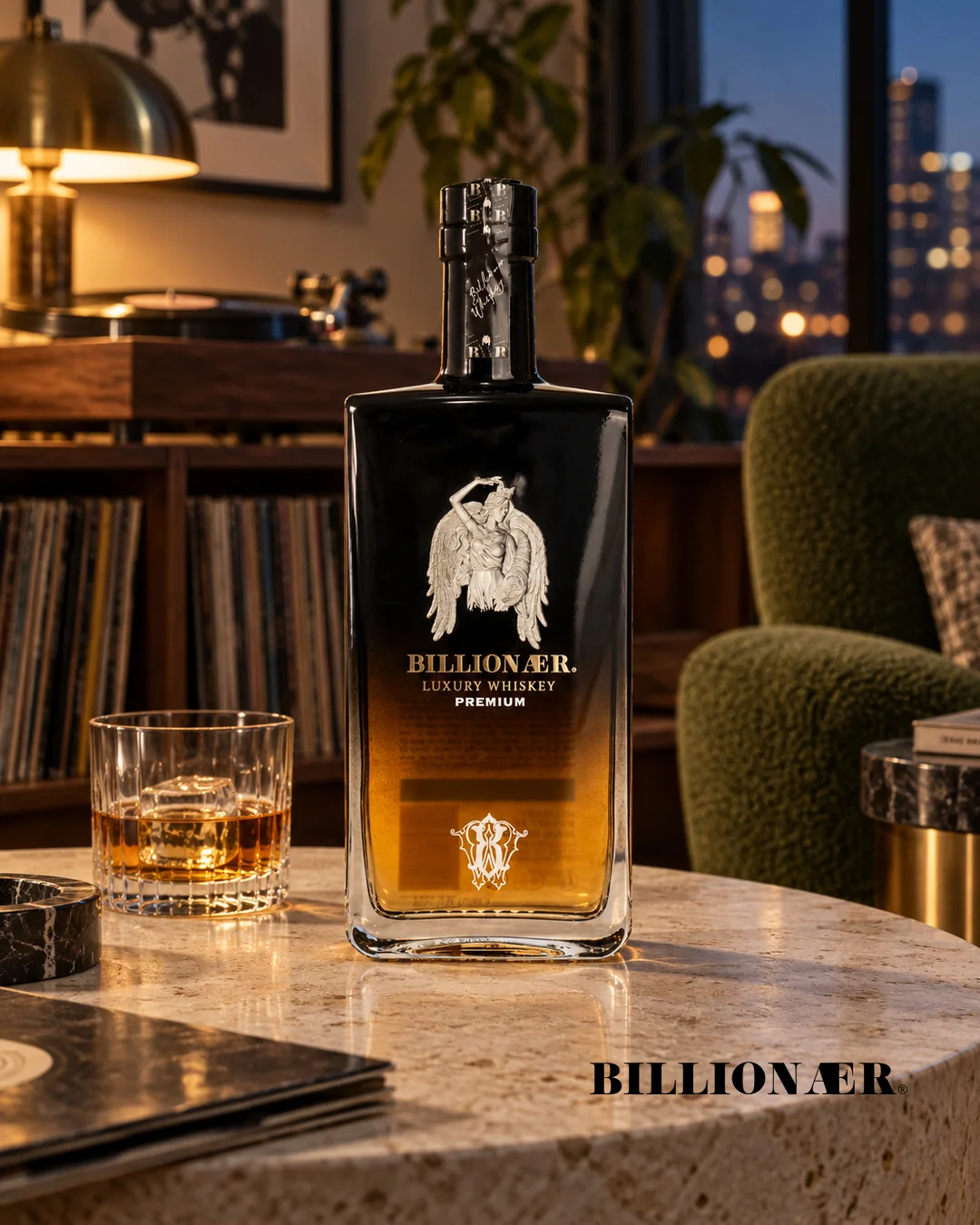 BILLIONAER Whiskey campaign artwork — Listening Room