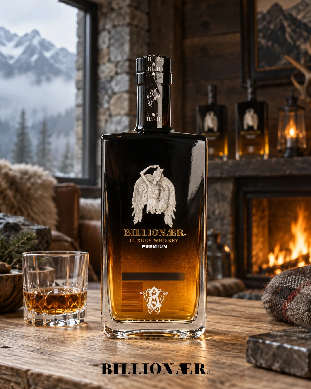 BILLIONAER Whiskey campaign artwork — Stone Cabin